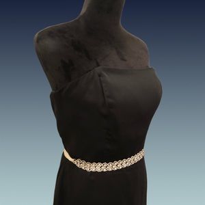 Simple strapless black formal dress